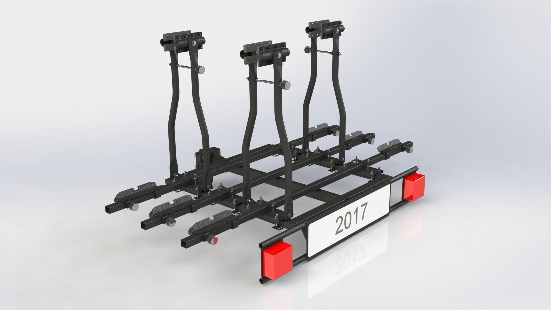 Bicycle carrier on hitch 3D model_3