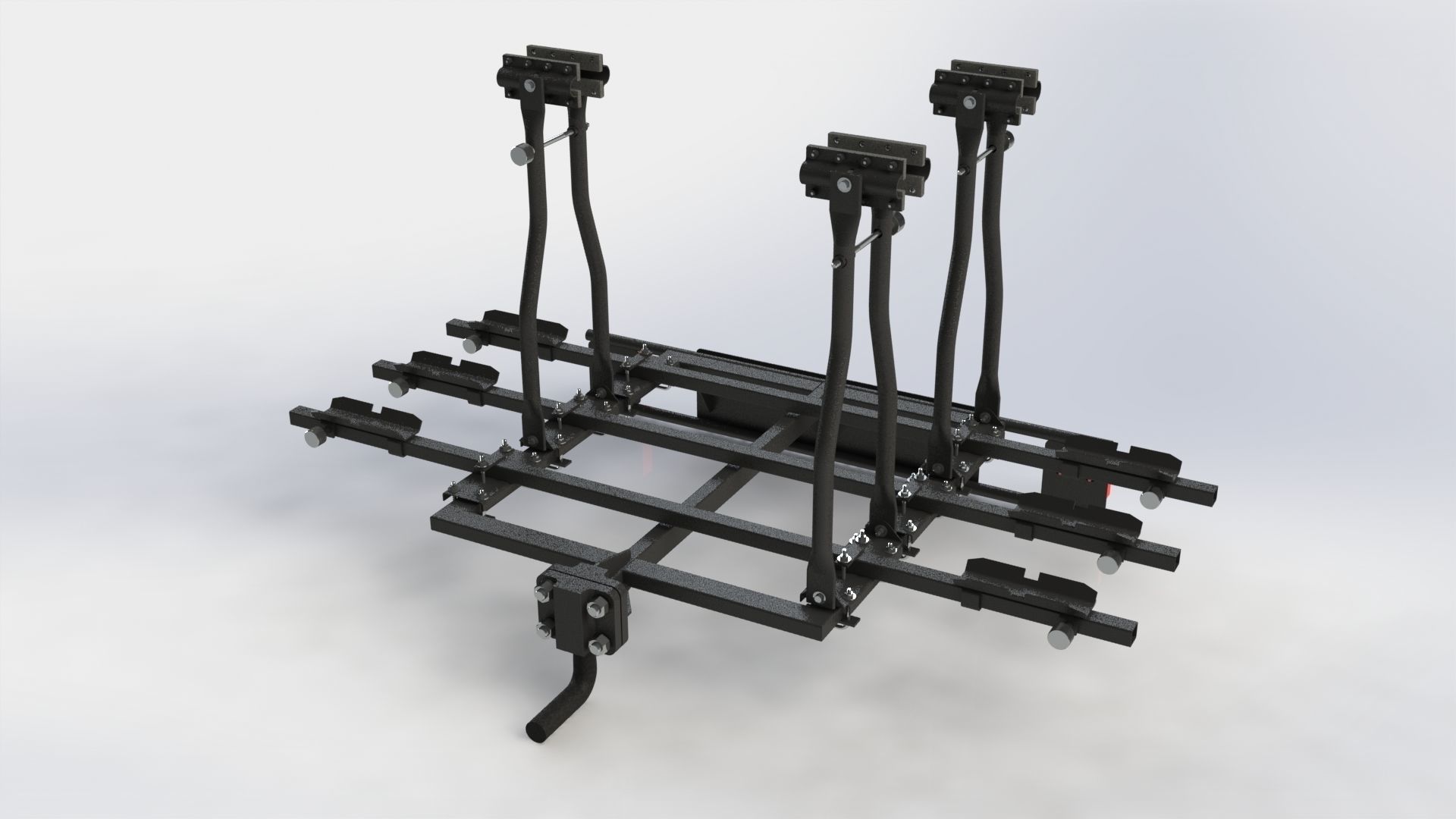 Bicycle carrier on hitch 3D model_4