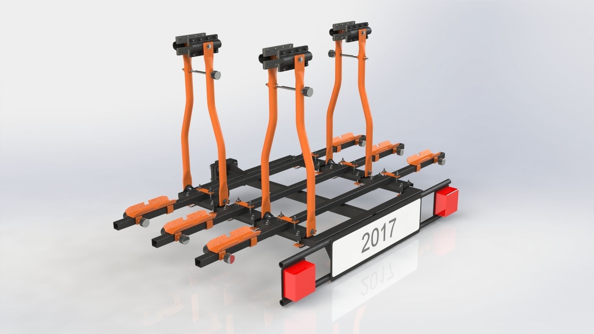 Bicycle carrier on hitch 3D model_2