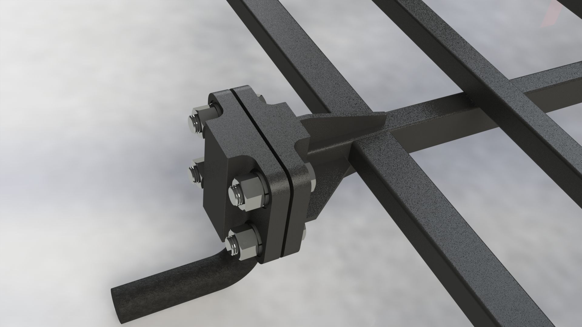 Bicycle carrier on hitch 3D model_6