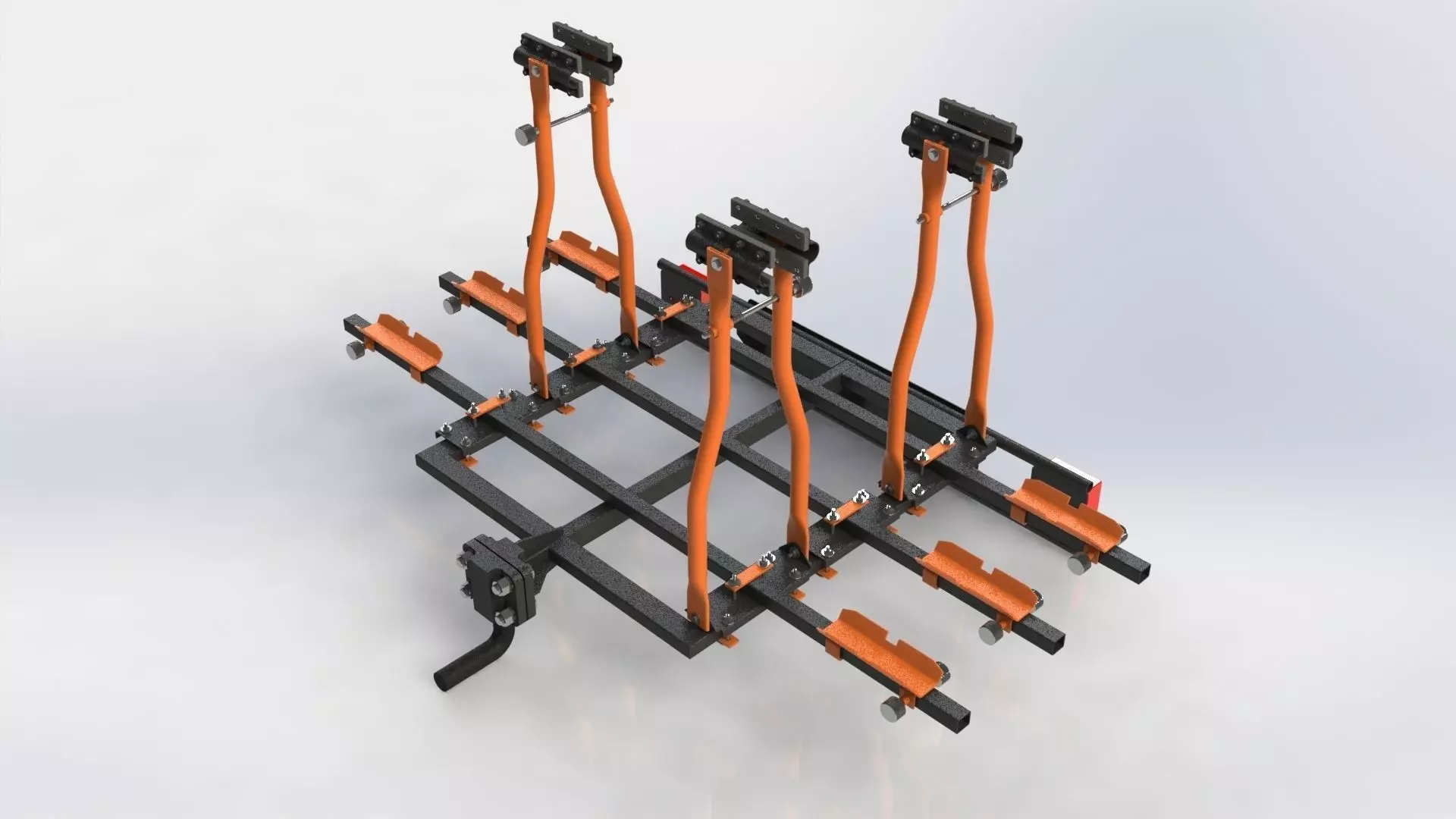 Bicycle carrier on hitch 3D model_0