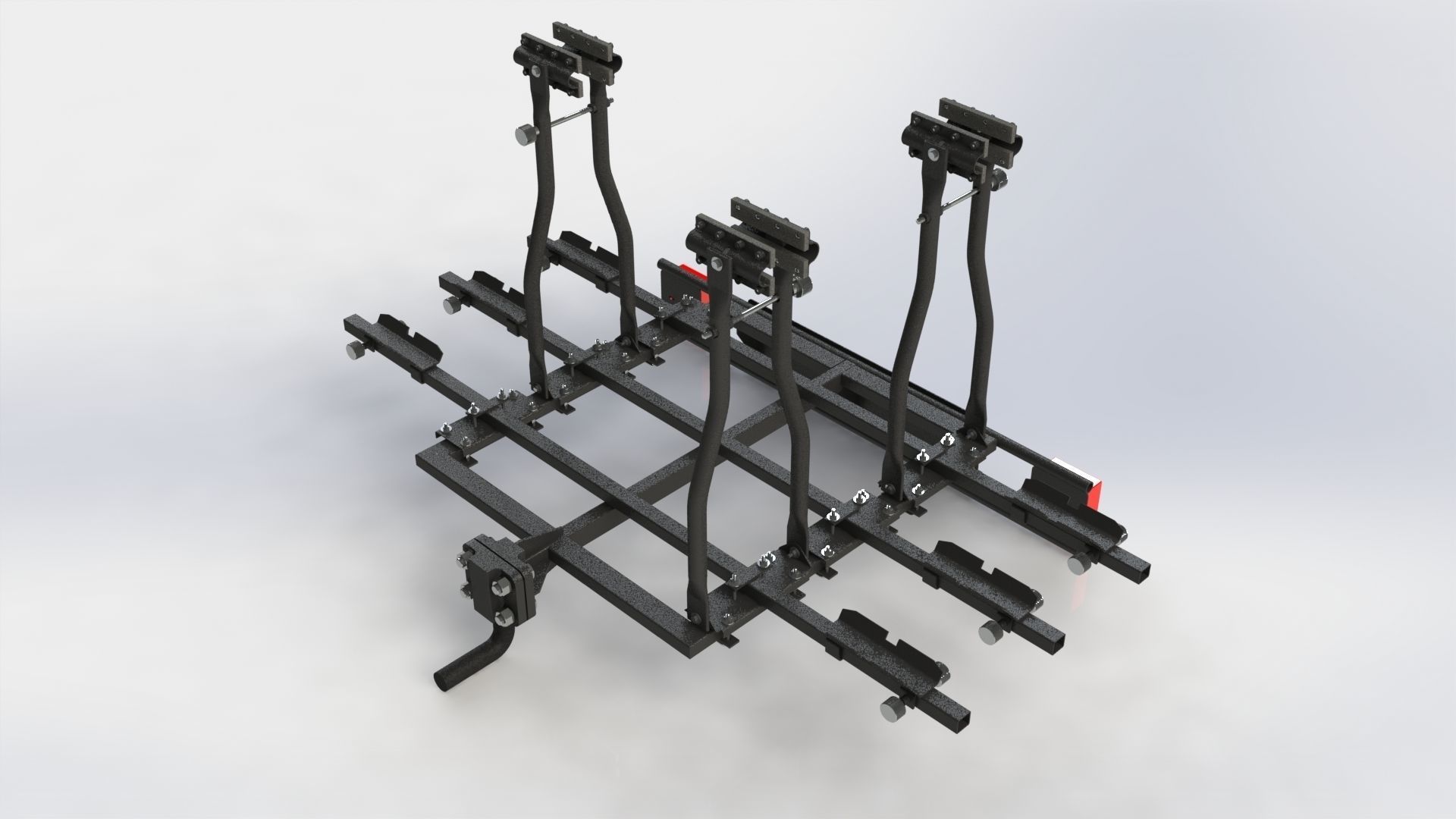 Bicycle carrier on hitch 3D model_1
