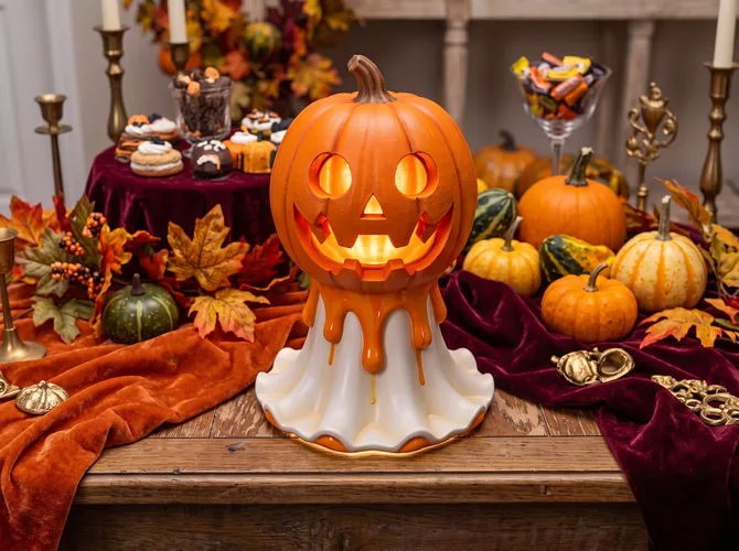 Melting Ghost Pumpkin Jack O Lantern Halloween Decor STL