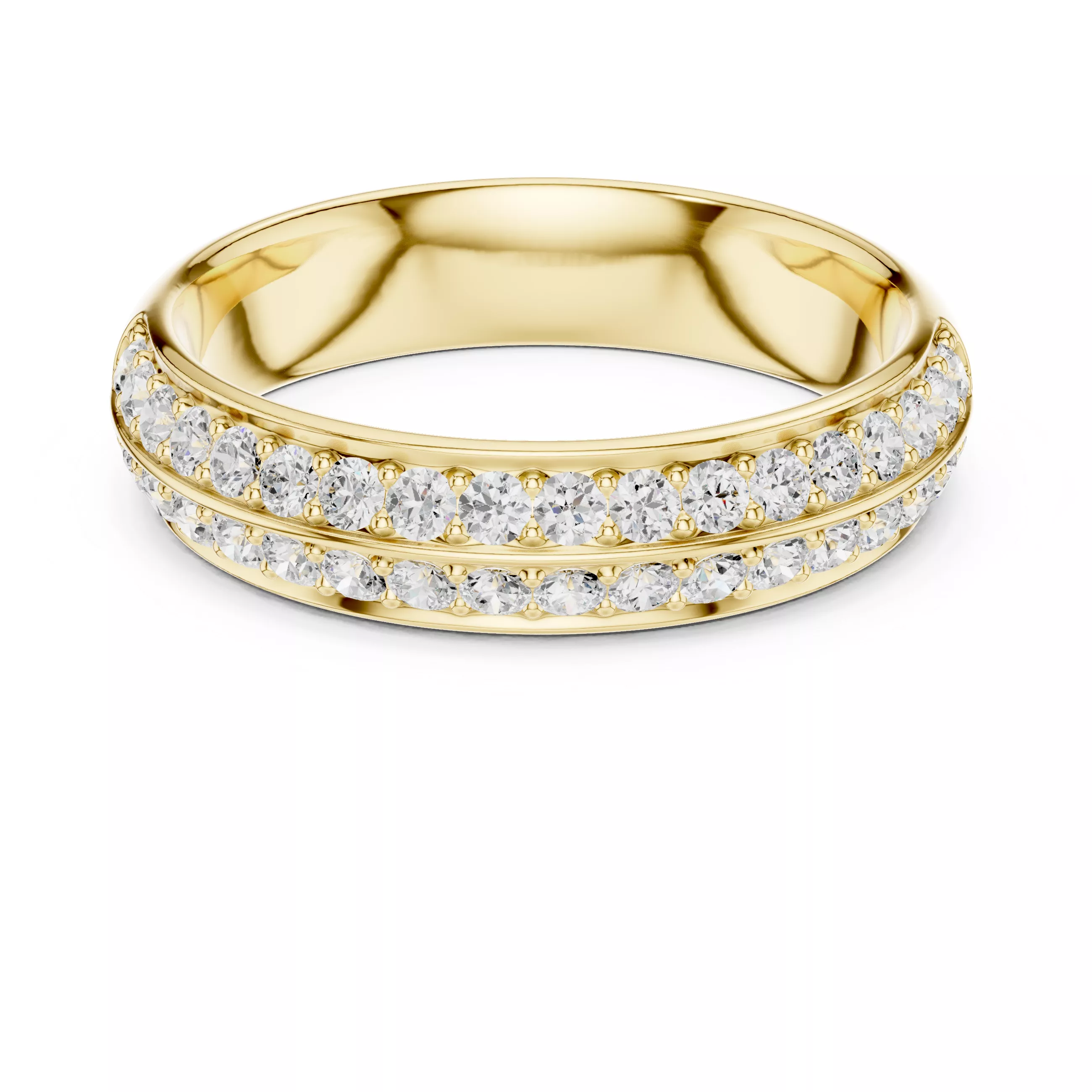 Multi-Row Diamond Band Ring 3D print model