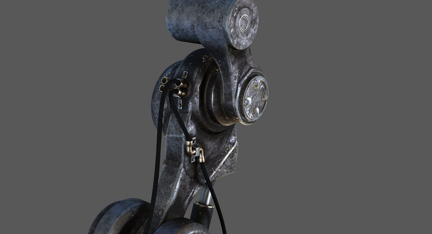 sci fi robot leg Low-poly 3D model_3