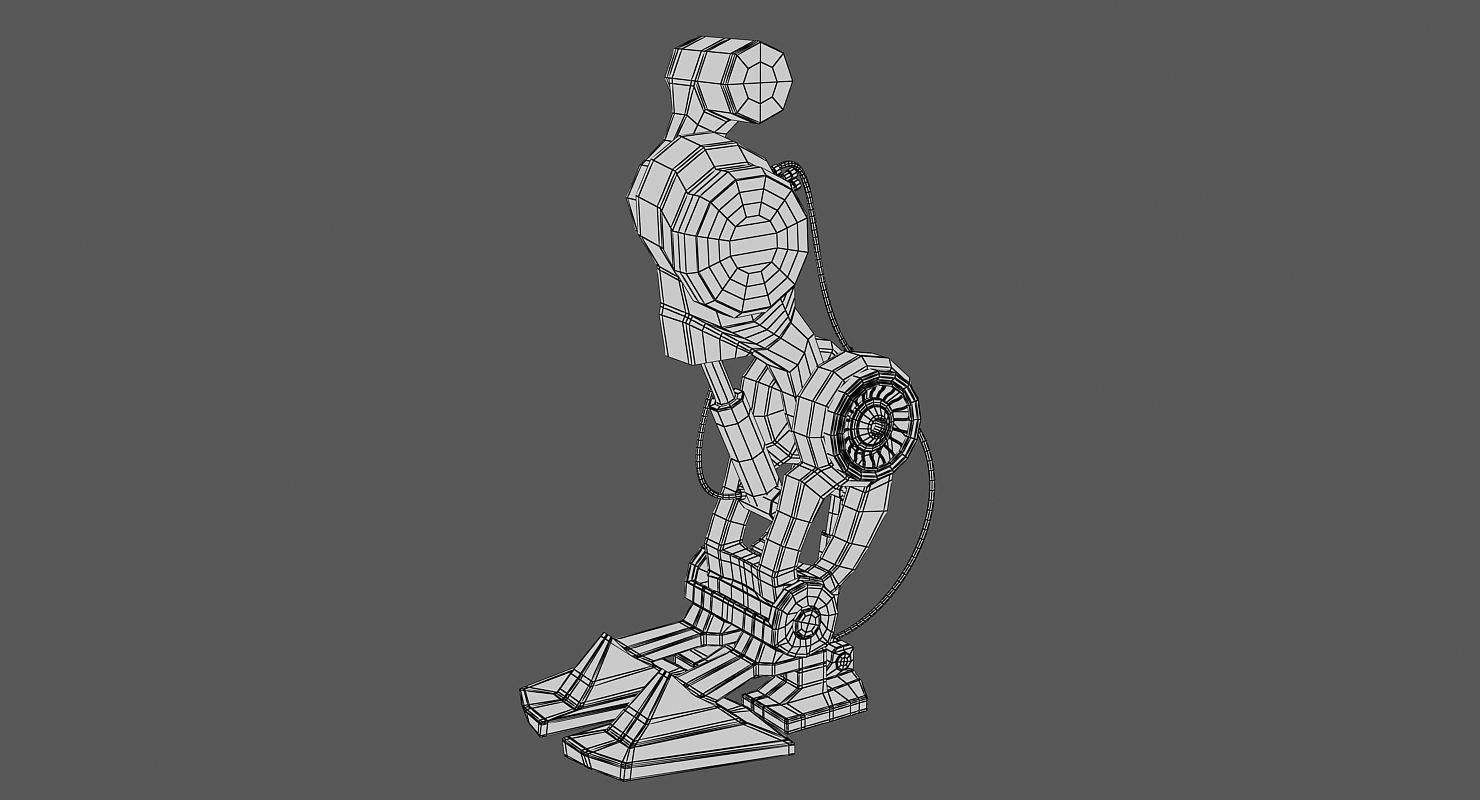 sci fi robot leg Low-poly 3D model_5