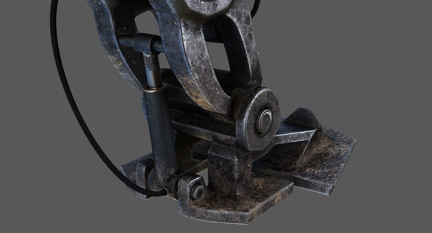 sci fi robot leg Low-poly 3D model_6