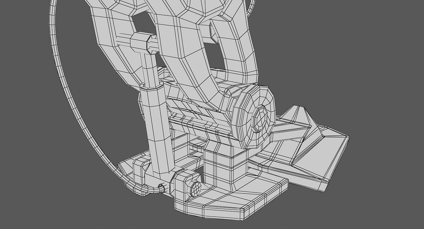 sci fi robot leg Low-poly 3D model_10