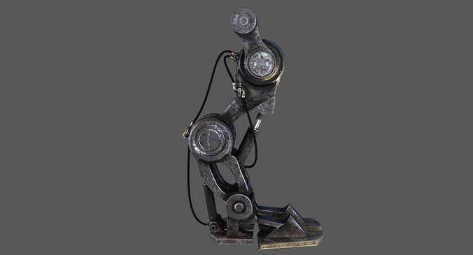 sci fi robot leg Low-poly 3D model