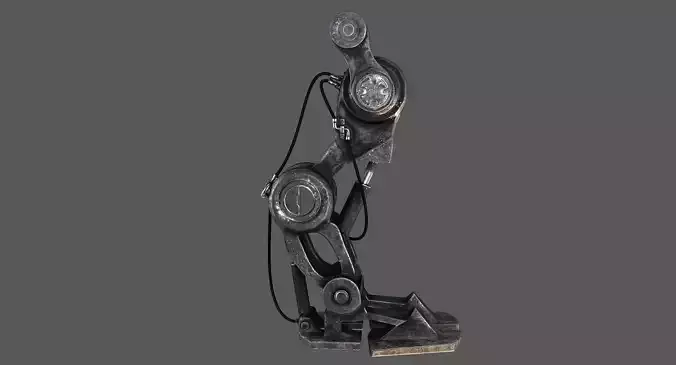 sci fi robot leg Low-poly 3D model