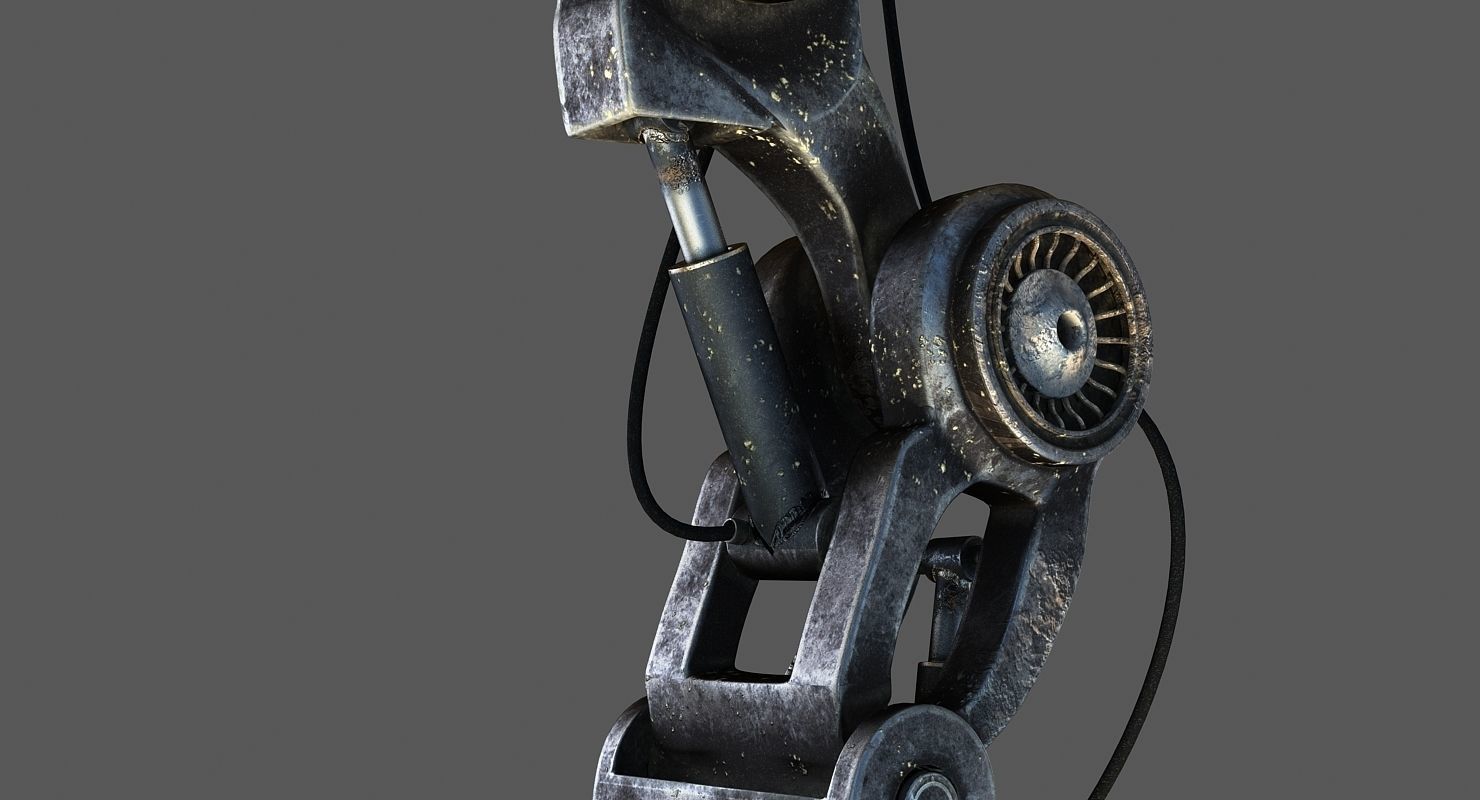 sci fi robot leg Low-poly 3D model_4