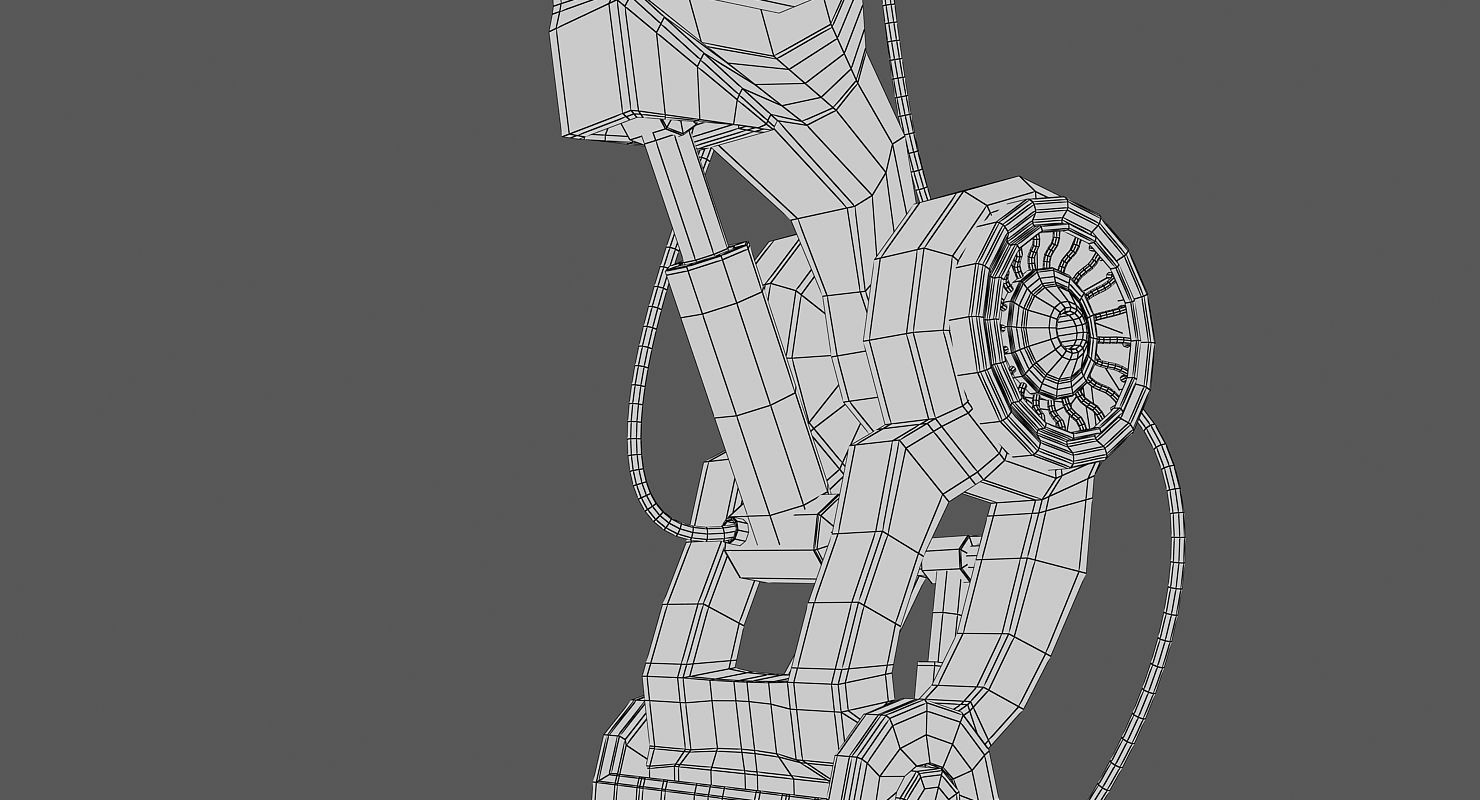 sci fi robot leg Low-poly 3D model_8