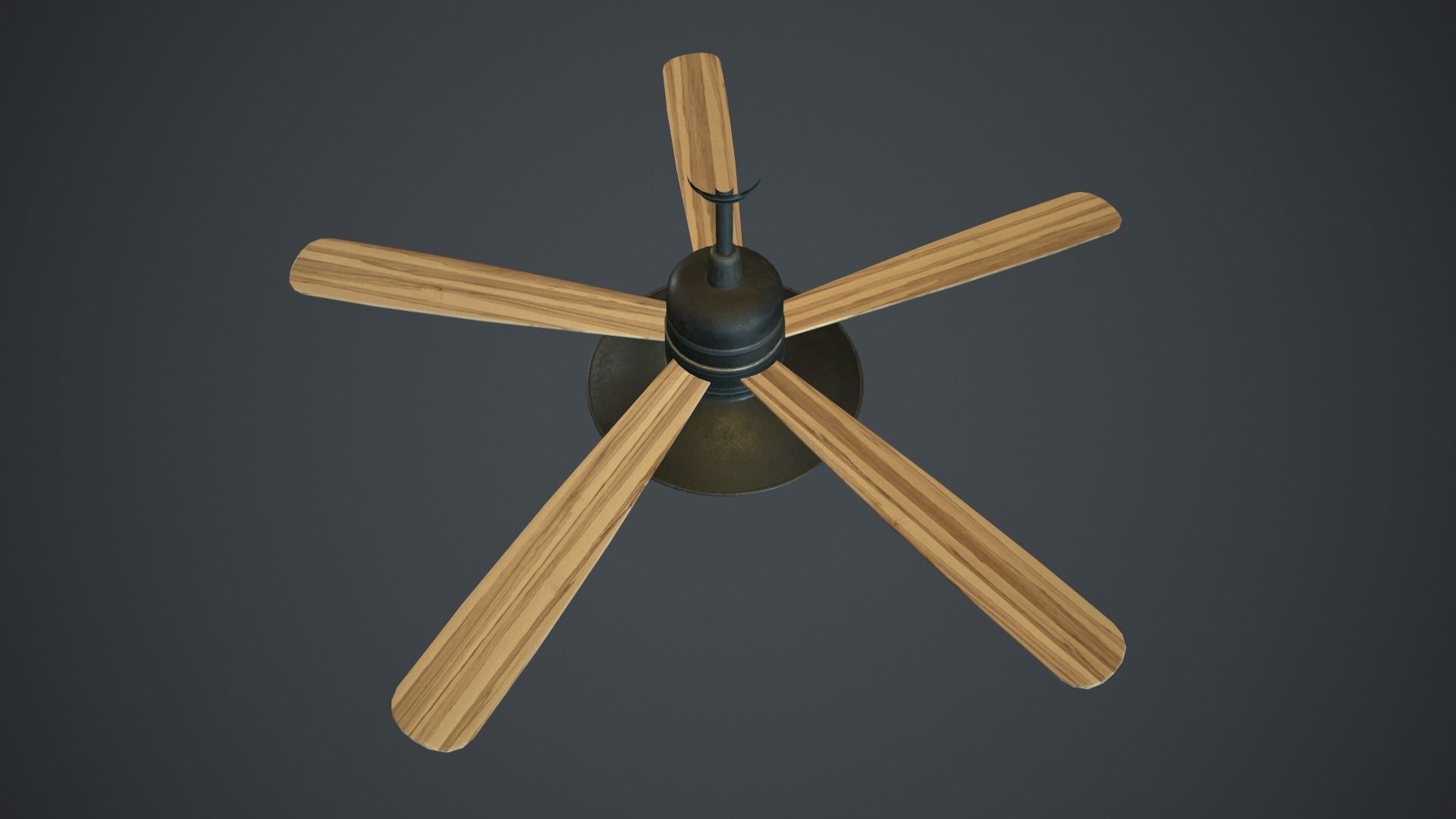 Retro Ceiling Fan With Lamp PBR Gamre Ready Low-poly 3D model_8