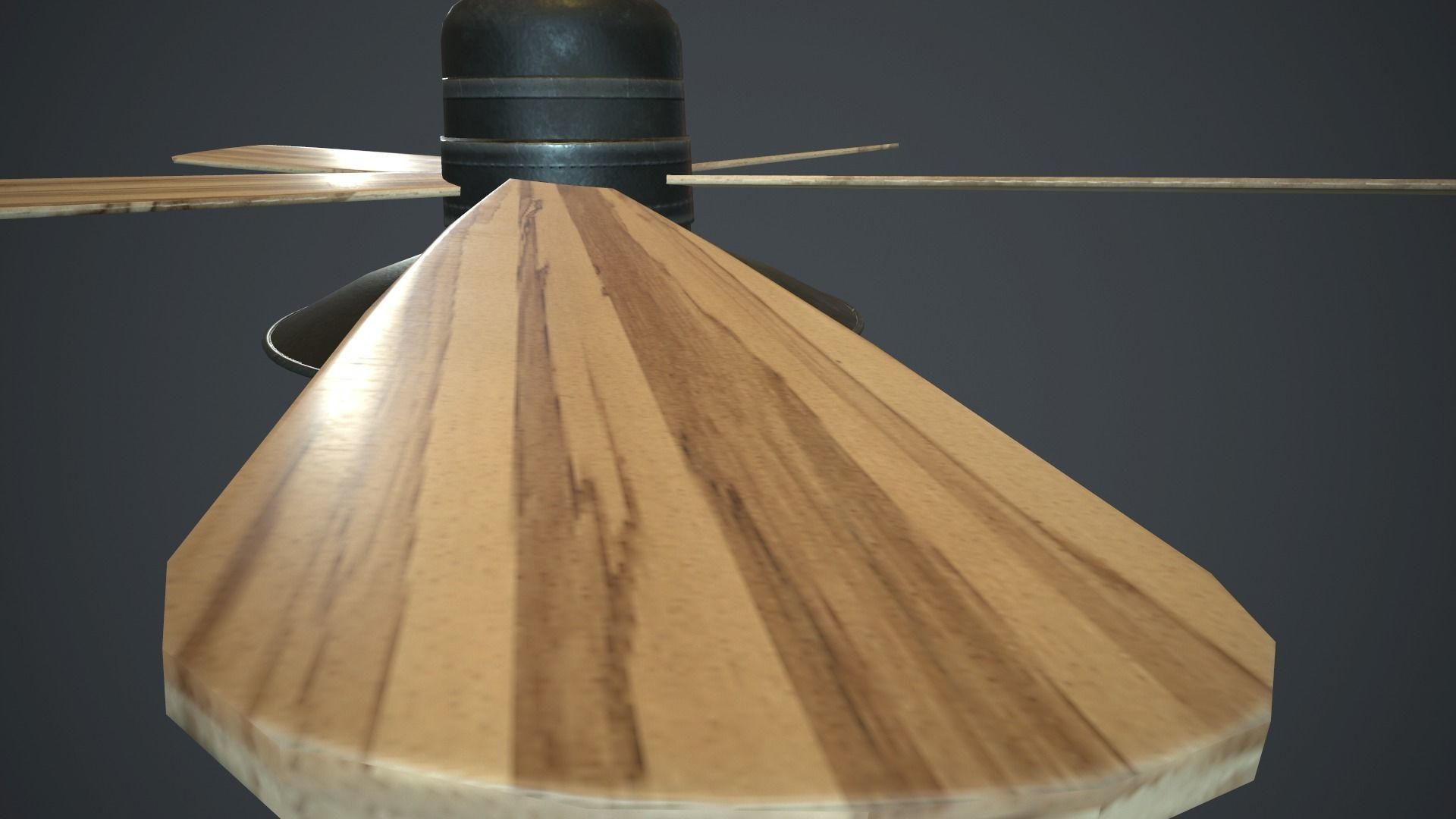 Retro Ceiling Fan With Lamp PBR Gamre Ready Low-poly 3D model_6