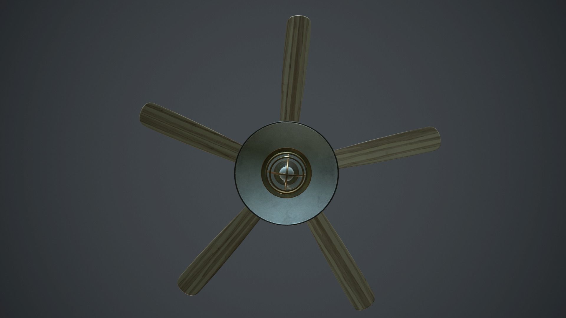 Retro Ceiling Fan With Lamp PBR Gamre Ready Low-poly 3D model_10