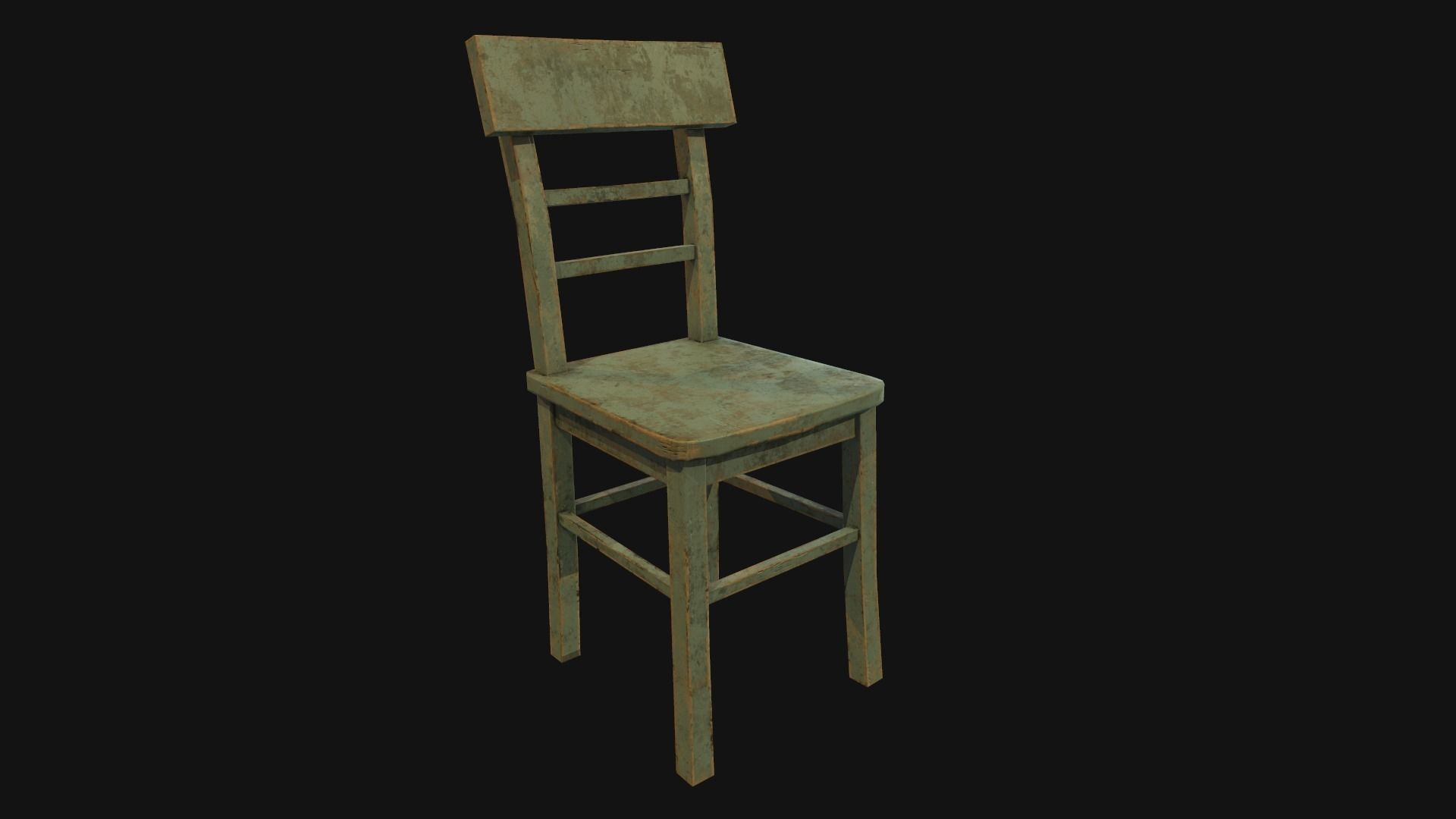 Old furniture set Low-poly 3D model_5