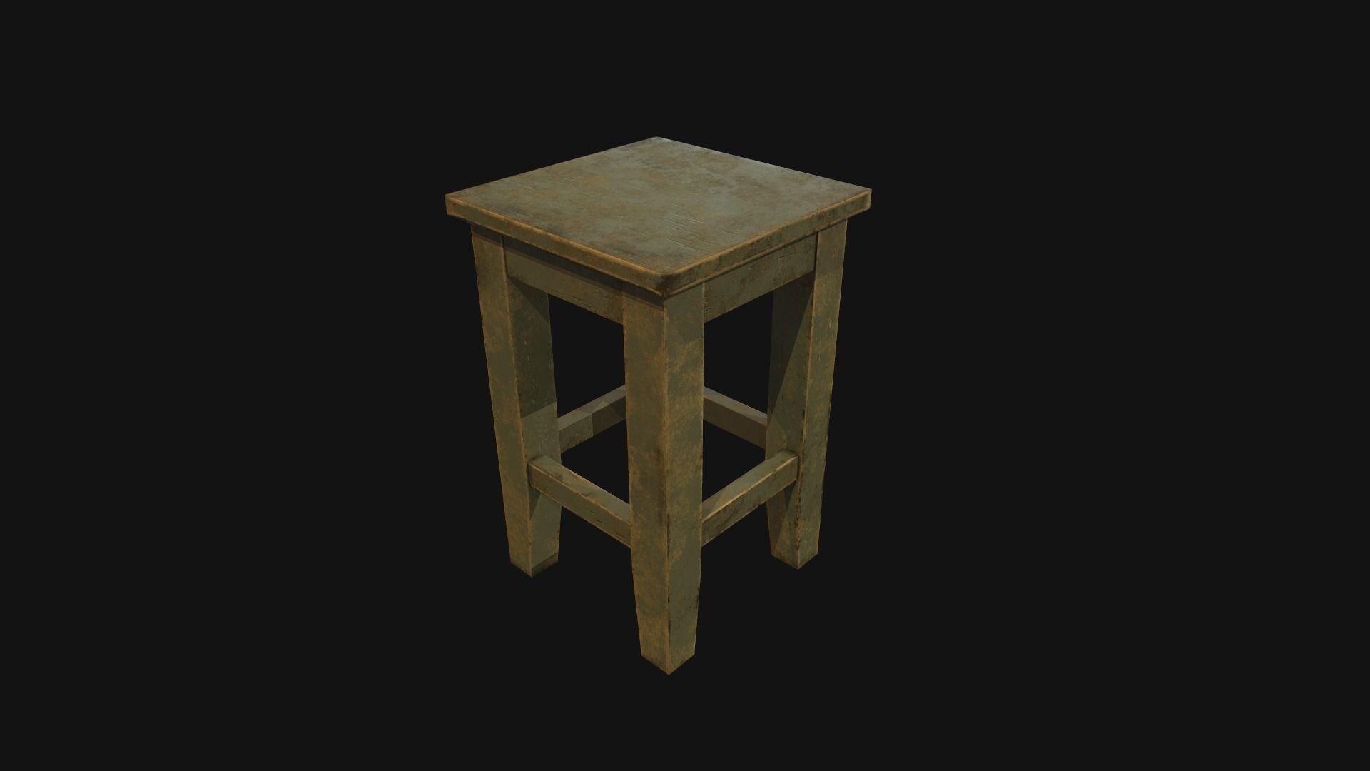 Old furniture set Low-poly 3D model_6