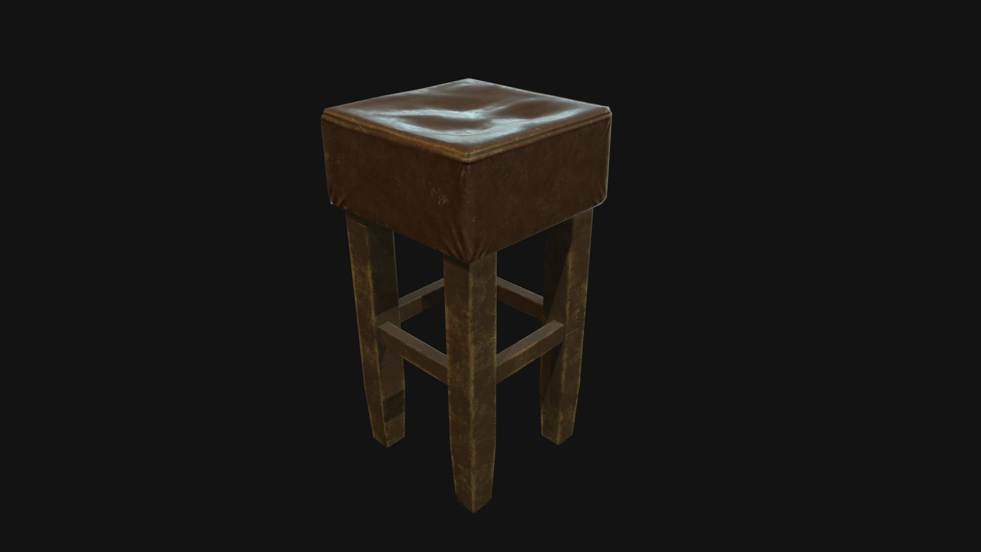 Old furniture set Low-poly 3D model_7