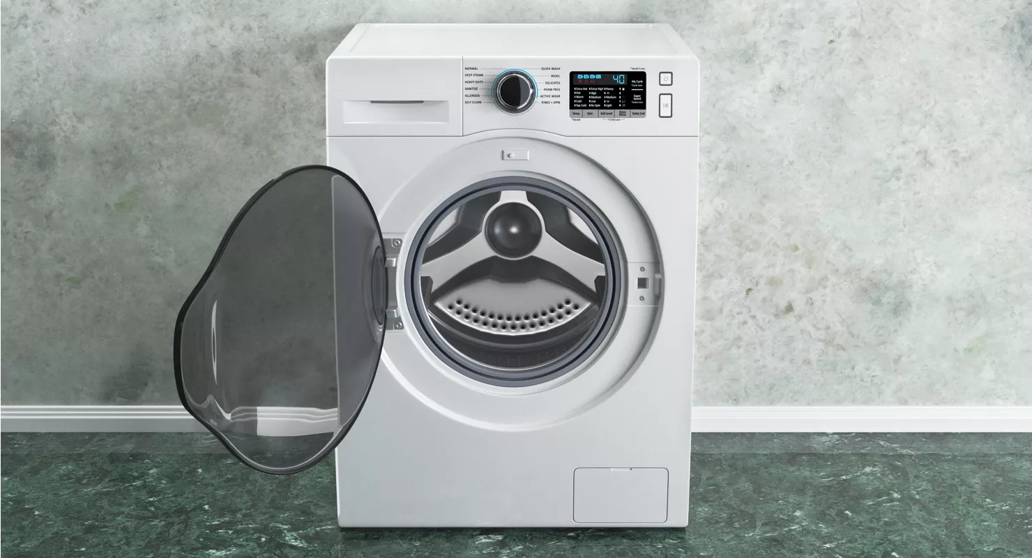 Front Load Washing Machine White 3D model