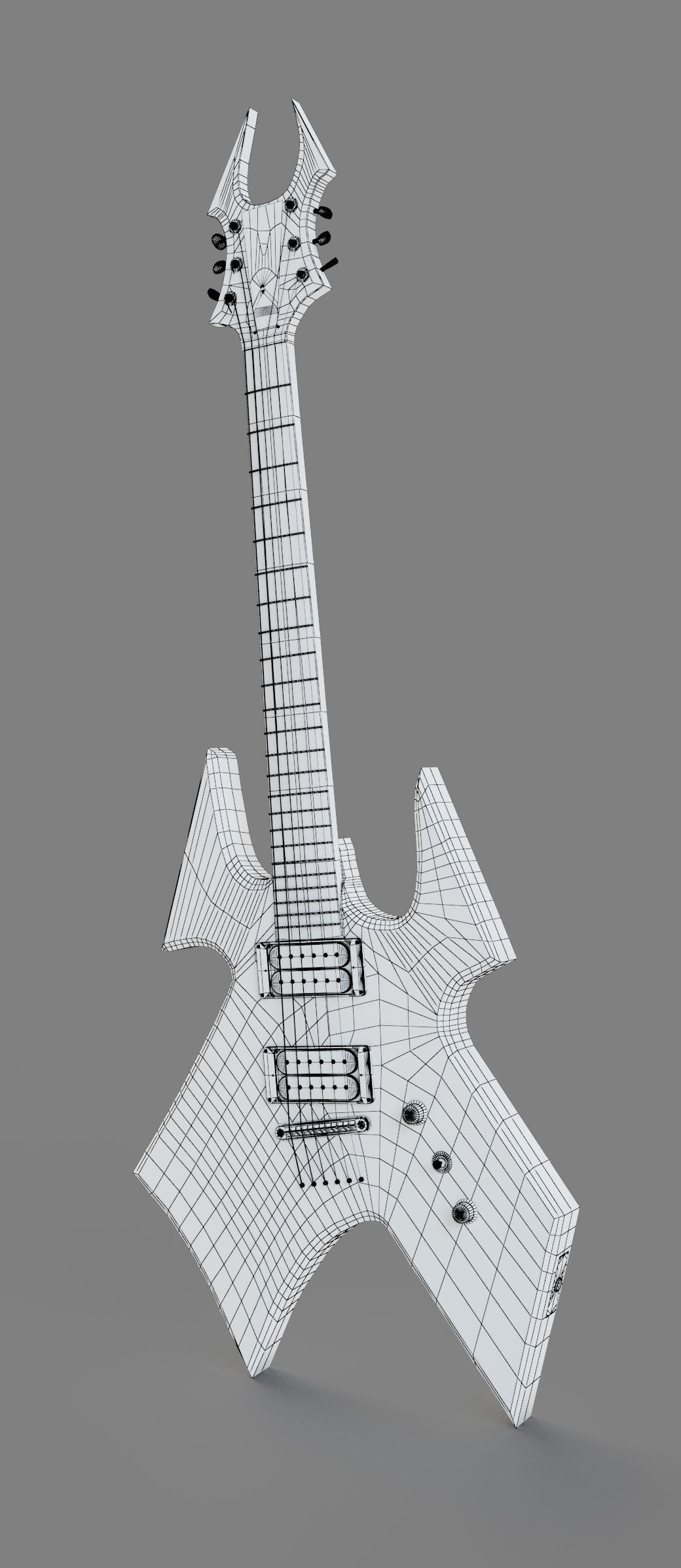 Fantasy Electric Guitar Low-poly 3D model_3
