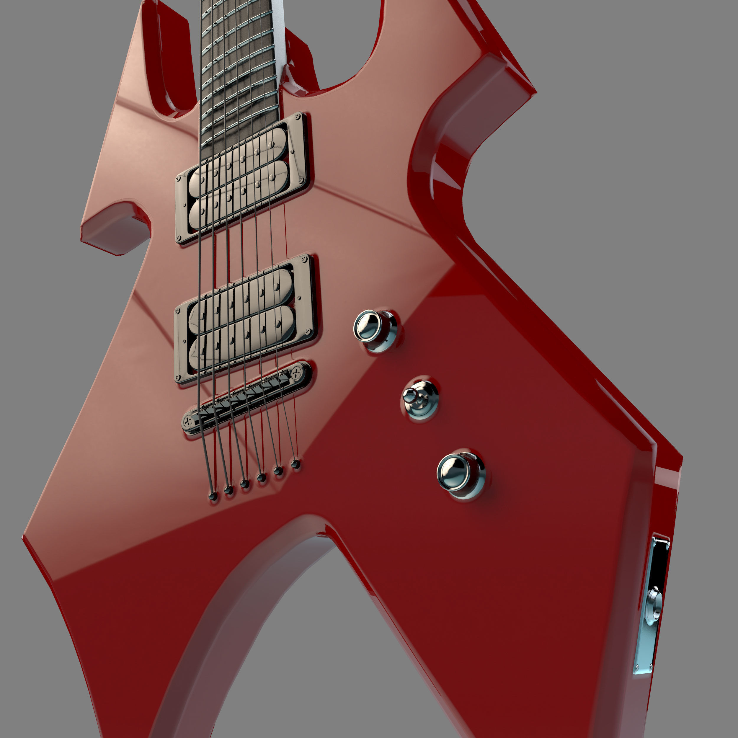 Fantasy Electric Guitar Low-poly 3D model_1