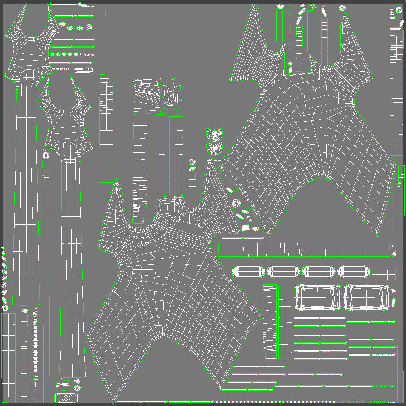 Fantasy Electric Guitar Low-poly 3D model_6