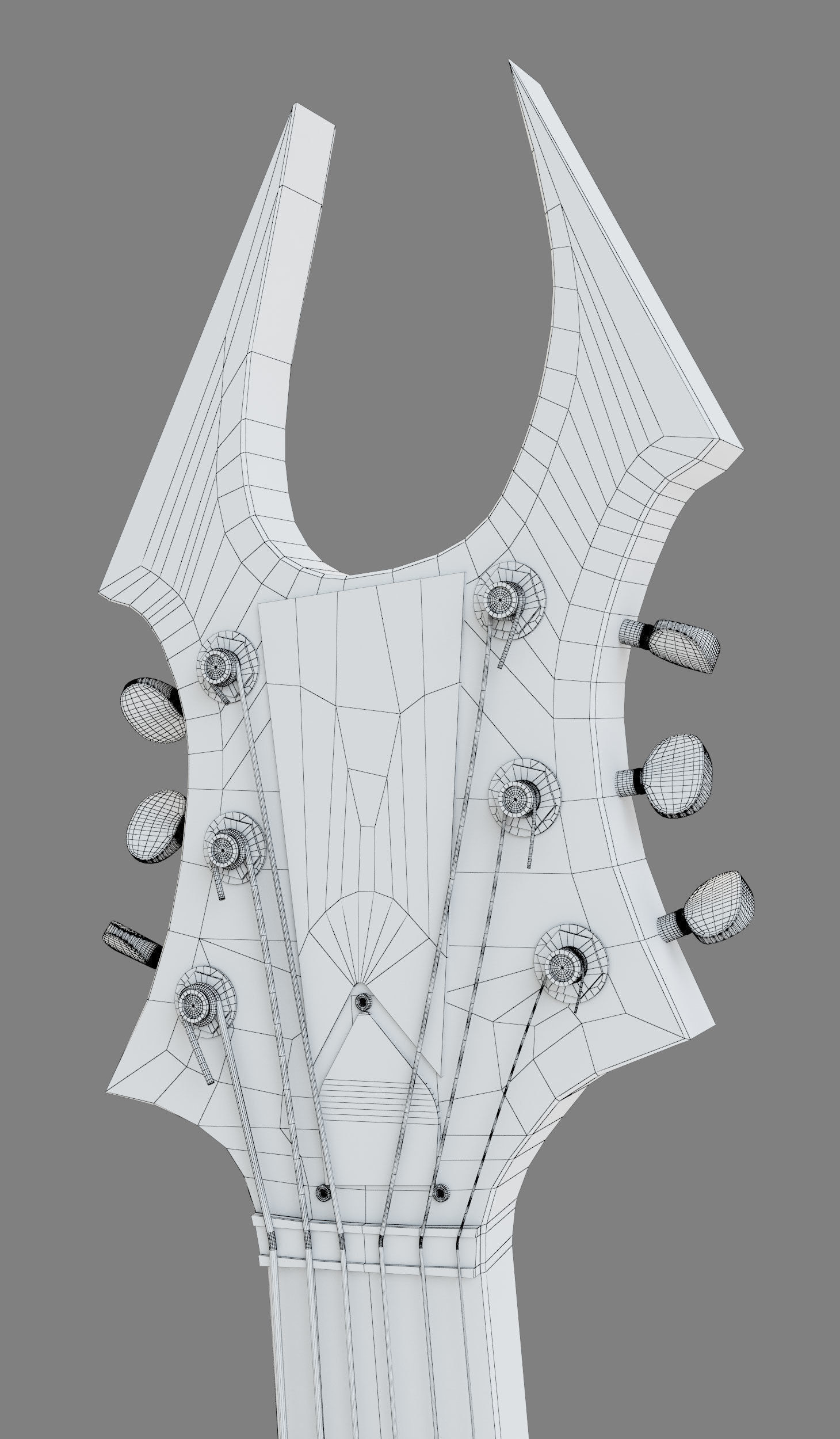 Fantasy Electric Guitar Low-poly 3D model_5