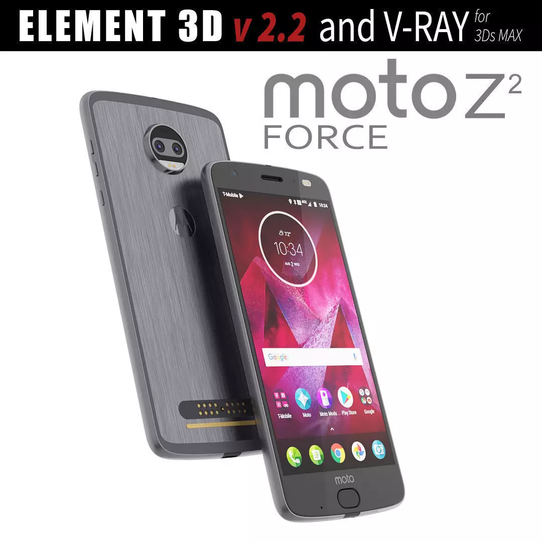 Moto Z2 Force GRAY model 3D model