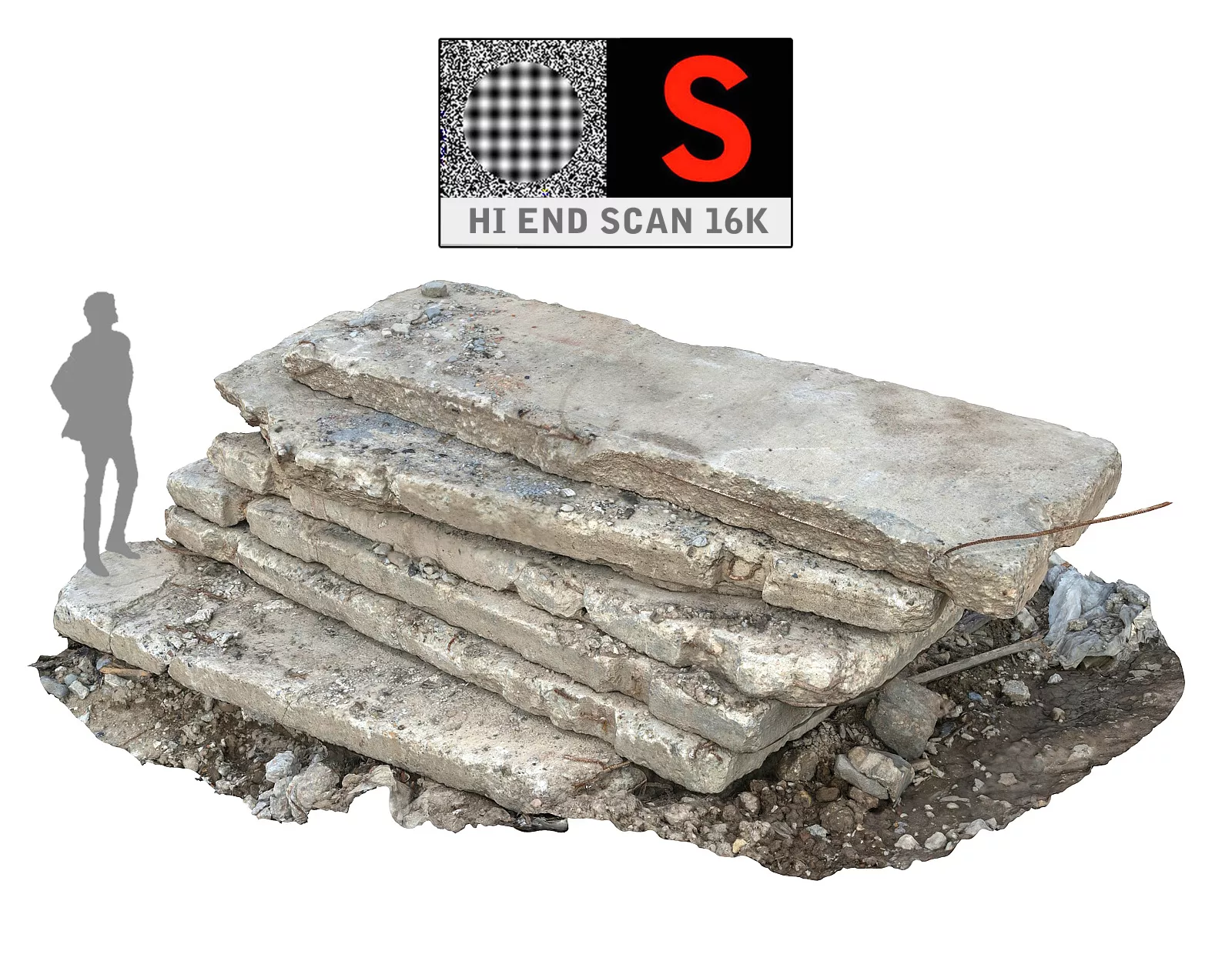 Concrete Slabs 16K UHD Low-poly 3D model