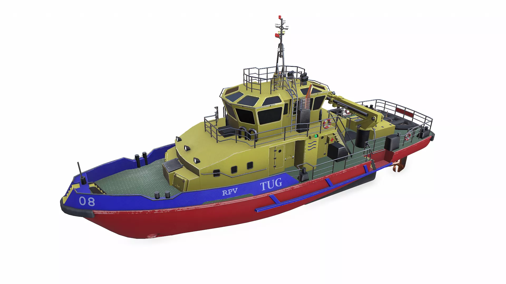 Tugboat Low Poly PBR Low-poly 3D model