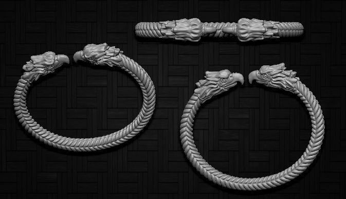 eagle bracelet 3D print model_4