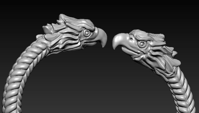 eagle bracelet 3D print model_2