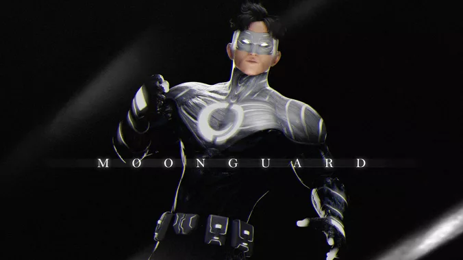 Male Superhero Game Character - Moonguard