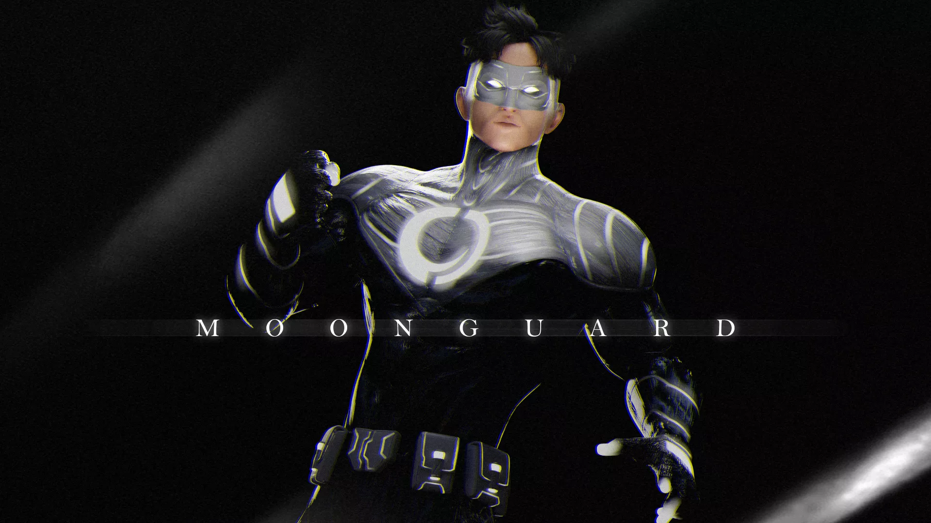 Male Superhero Game Character - Moonguard Low-poly 3D model
