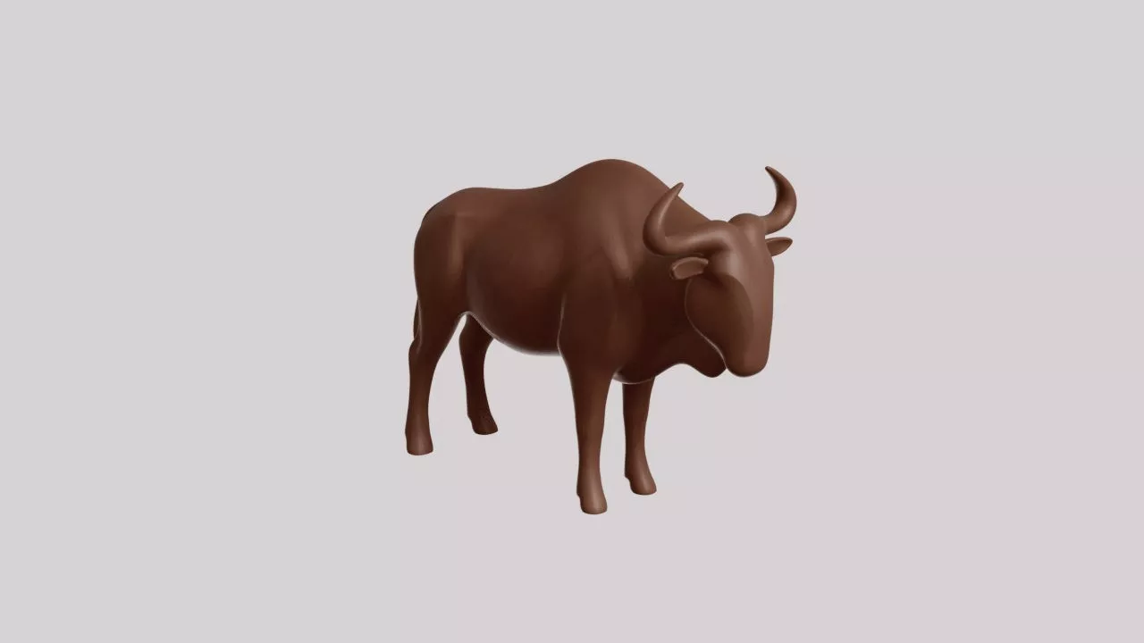 Minimalist Wildebeest Sculpture 3D print model