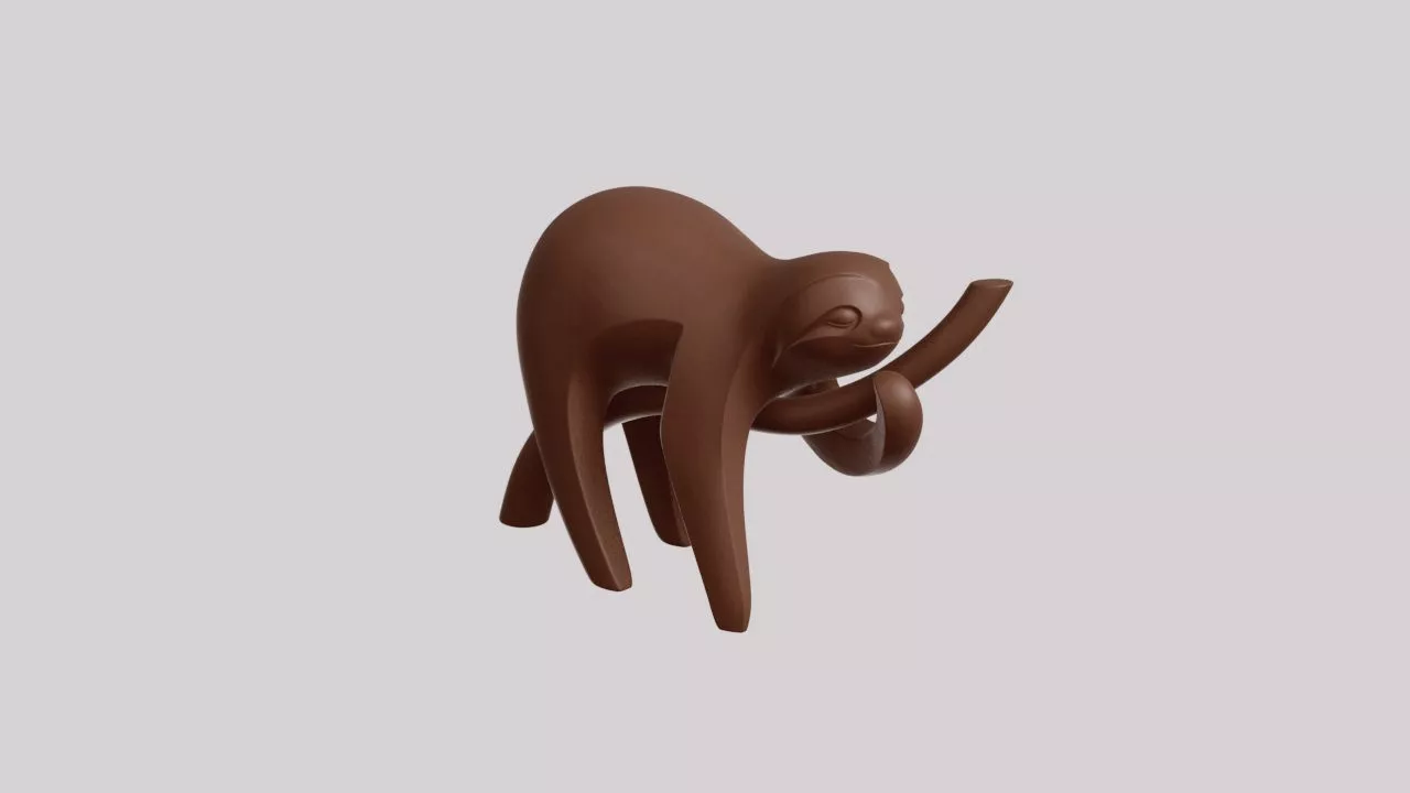 Minimalist Two-toed Sloth Sculpture 3D print model