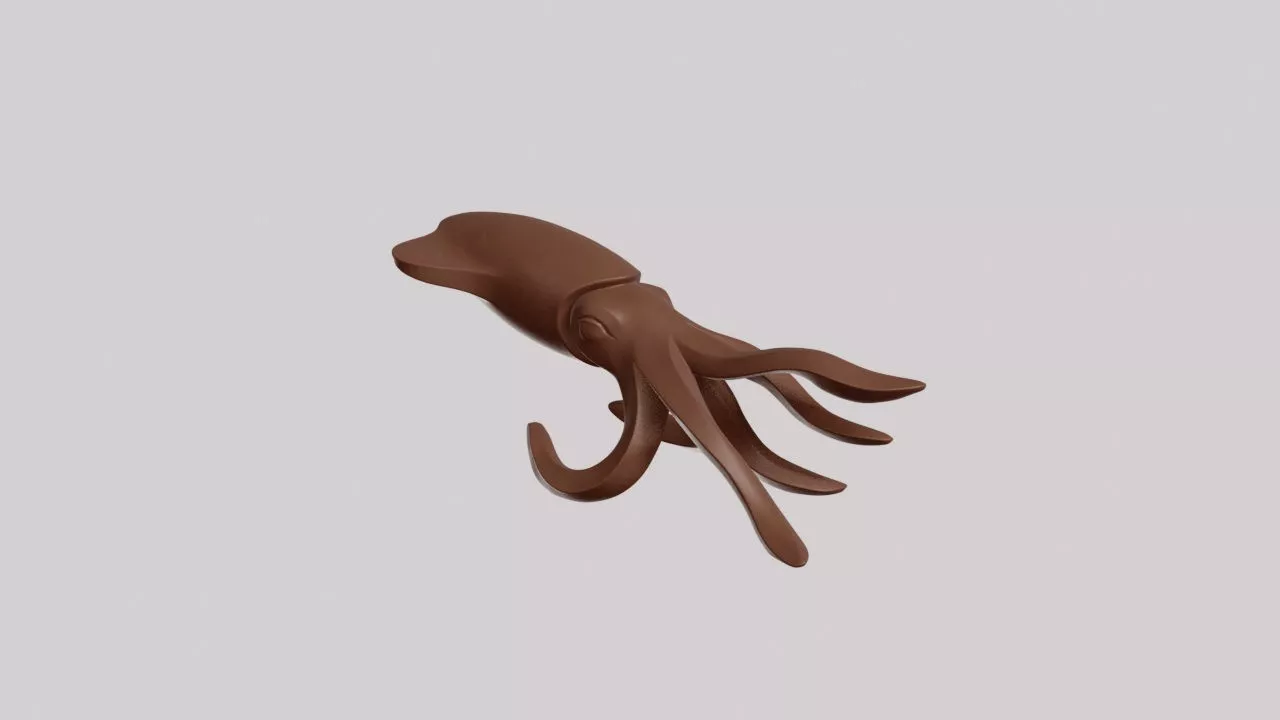 Minimalist Squid Sculpture 3D print model
