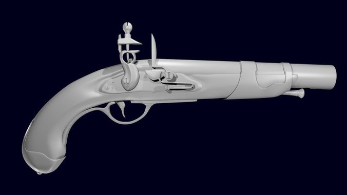 Pistol retro 3D model