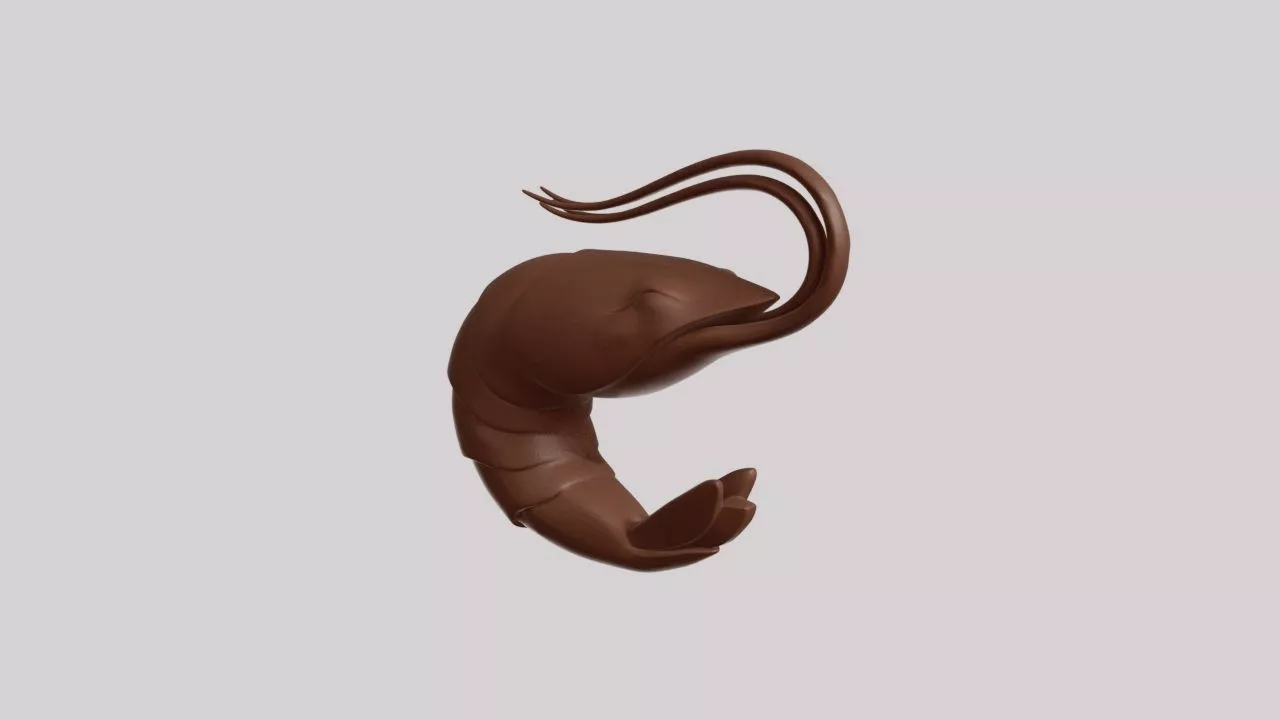 Minimalist Shrimp Sculpture 3D print model