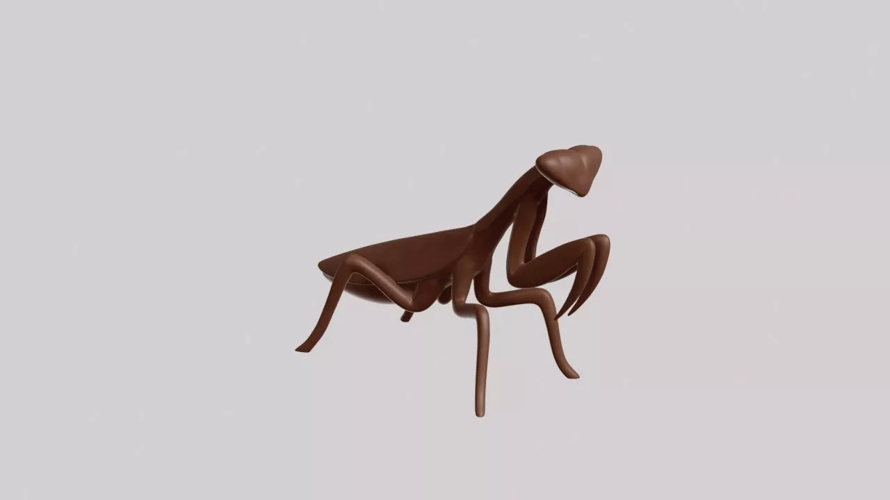 Minimalist Praying Mantis Sculpture 3D print model