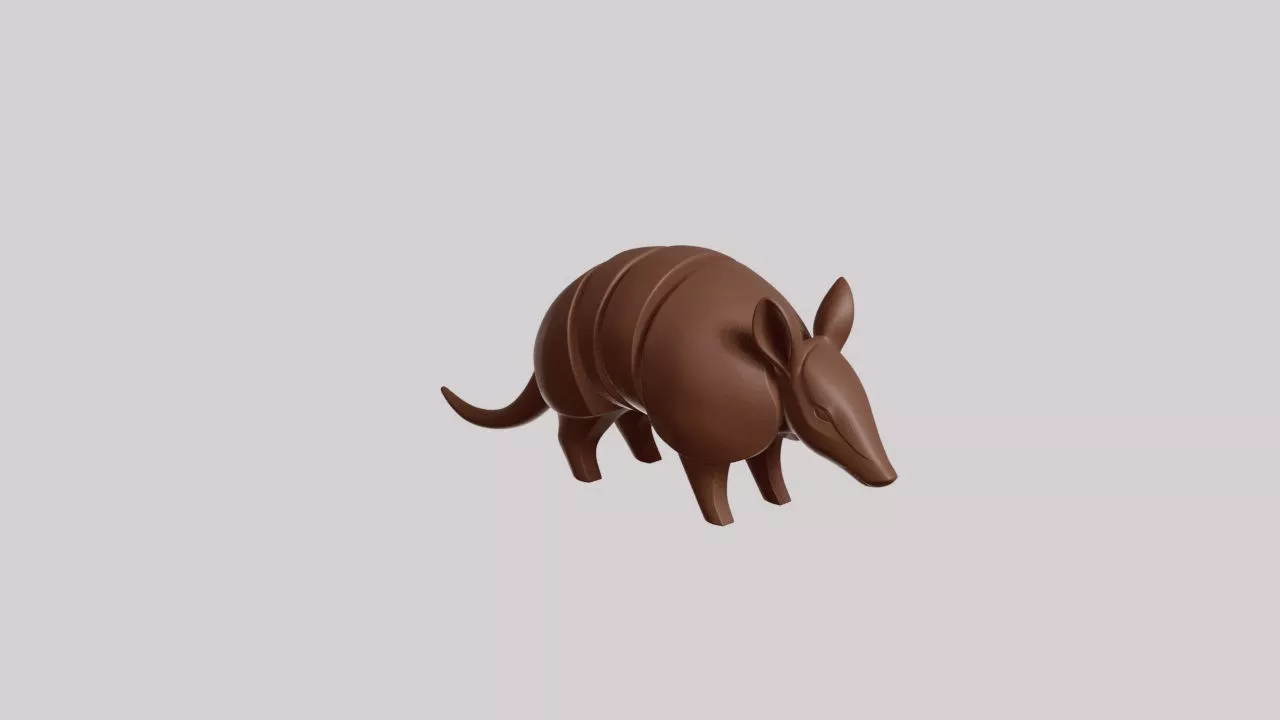 Minimalist Nine-banded Armadillo Sculpture 3D print model