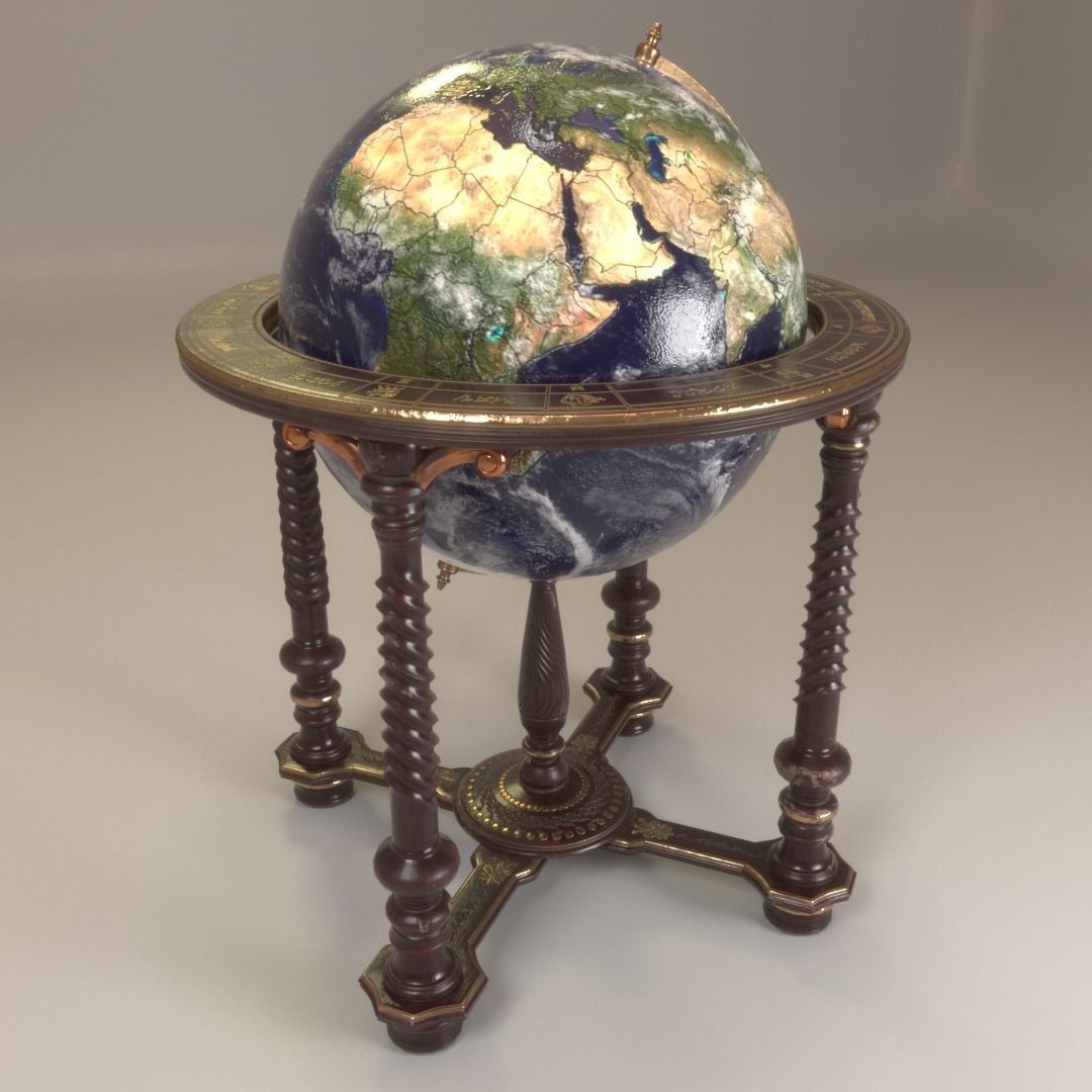 Office Globe 3D model_0