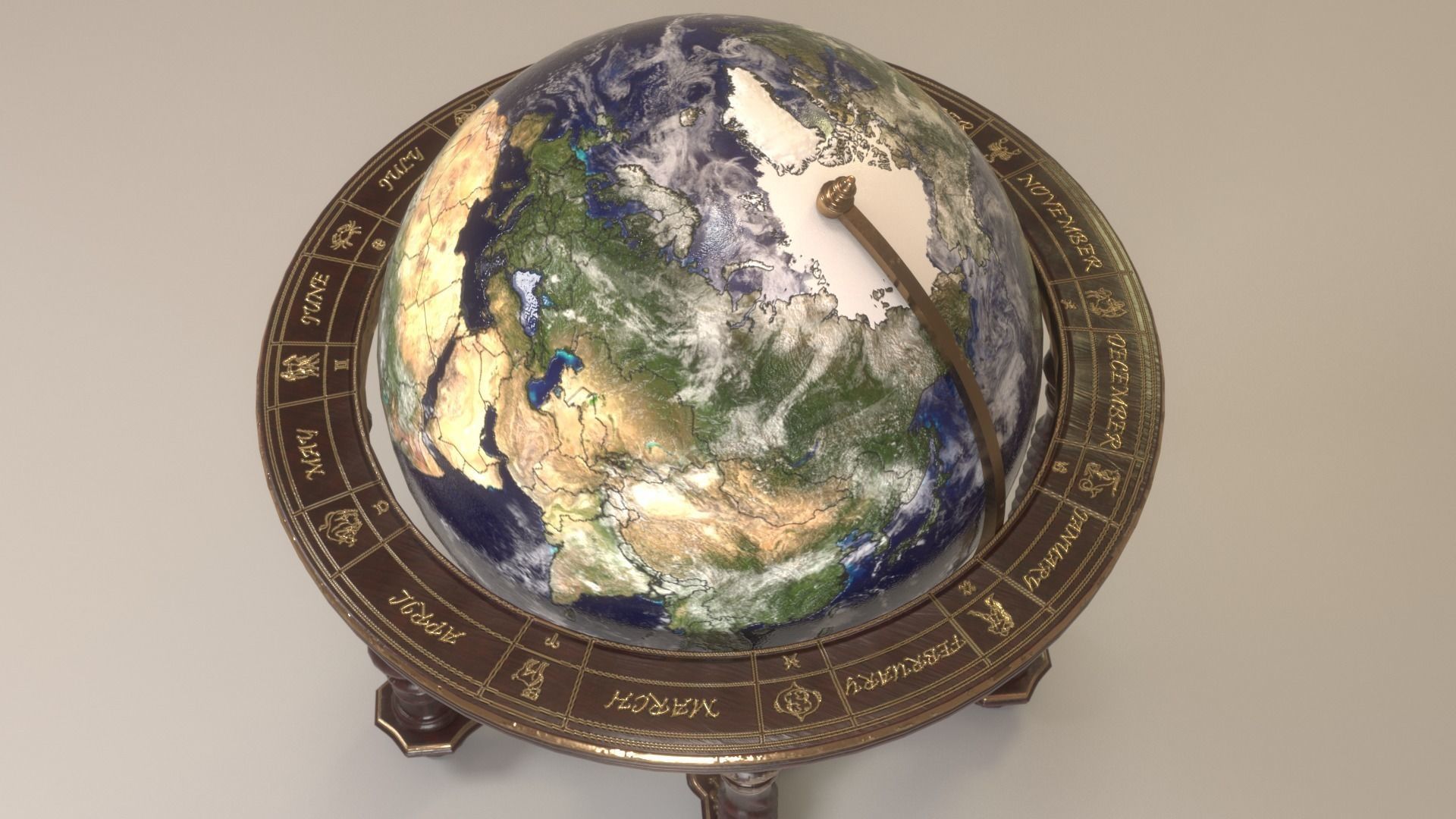 Office Globe 3D model_3