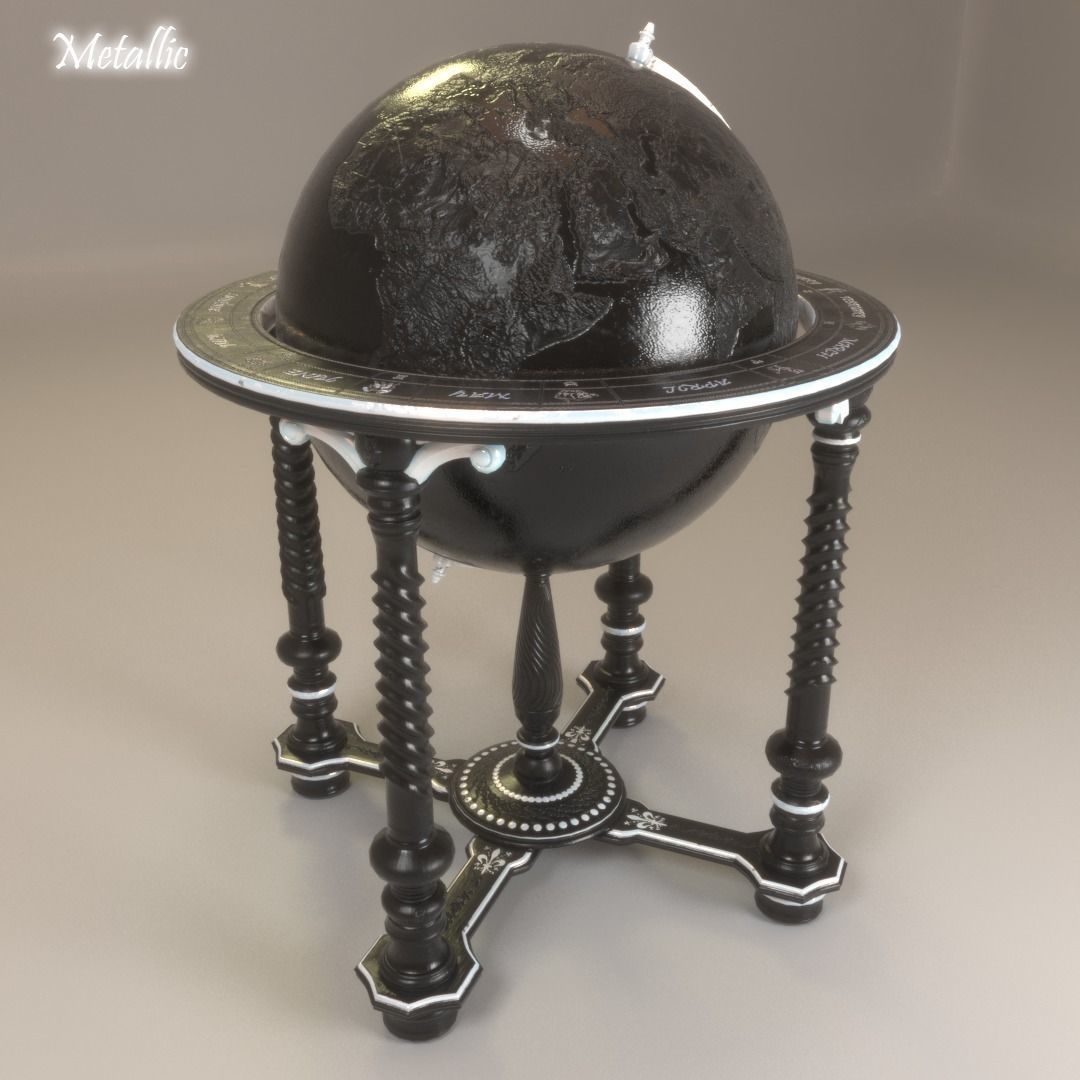 Office Globe 3D model_9