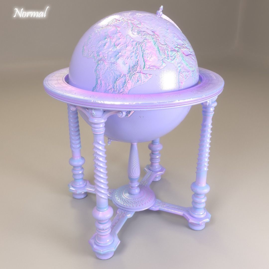 Office Globe 3D model_8