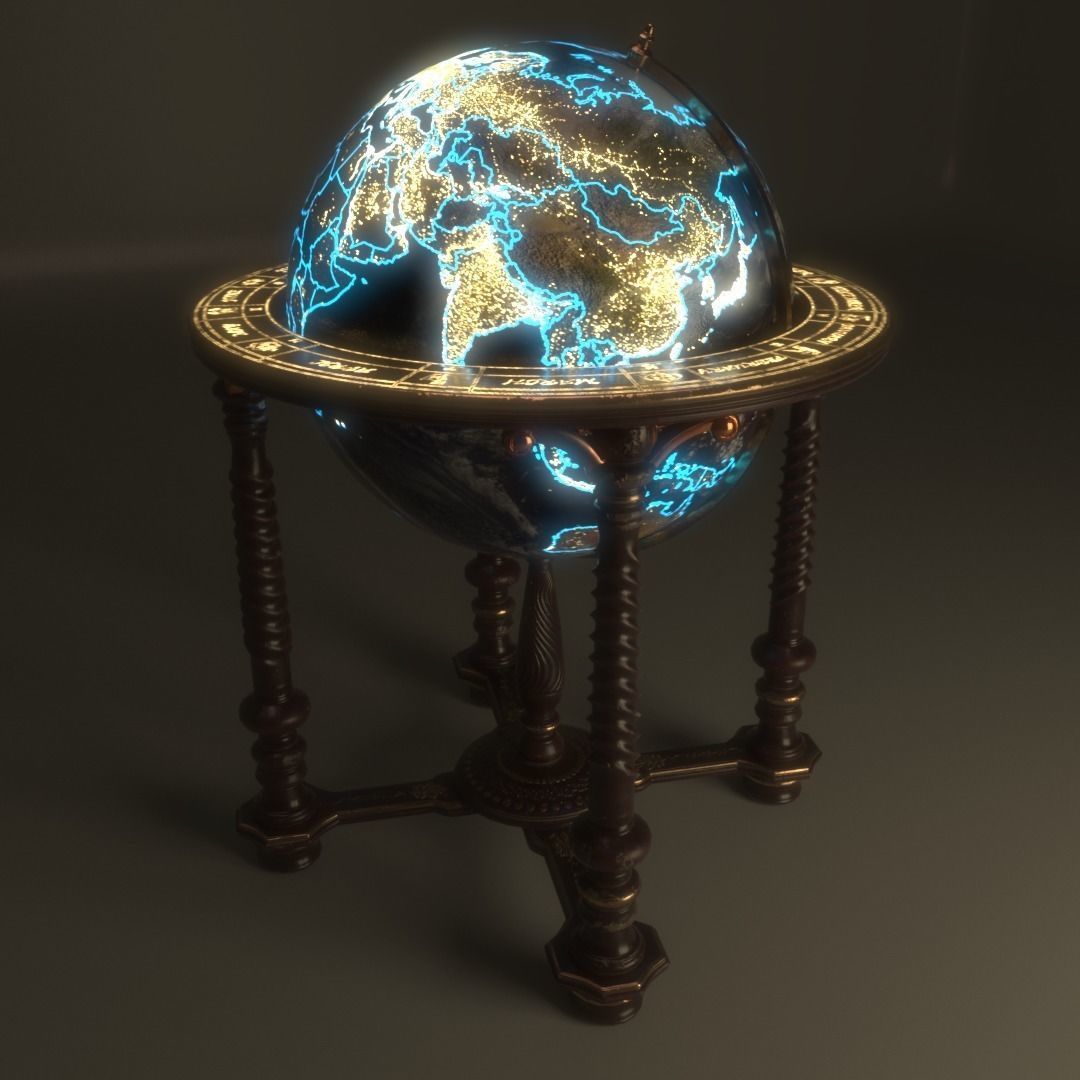 Office Globe 3D model_6