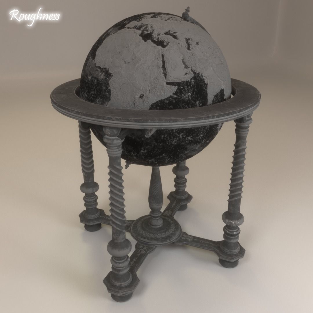 Office Globe 3D model_7