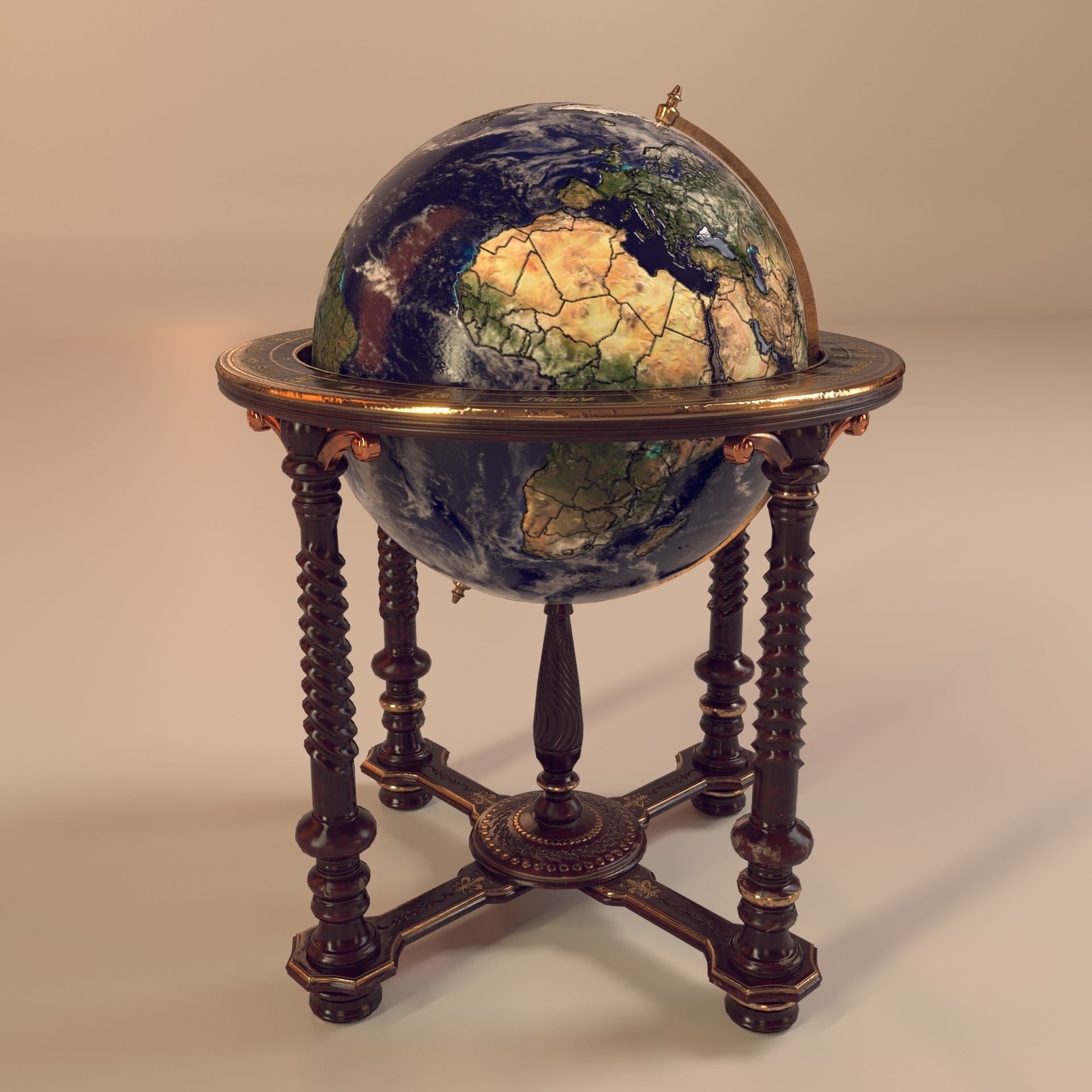 Office Globe 3D model_10