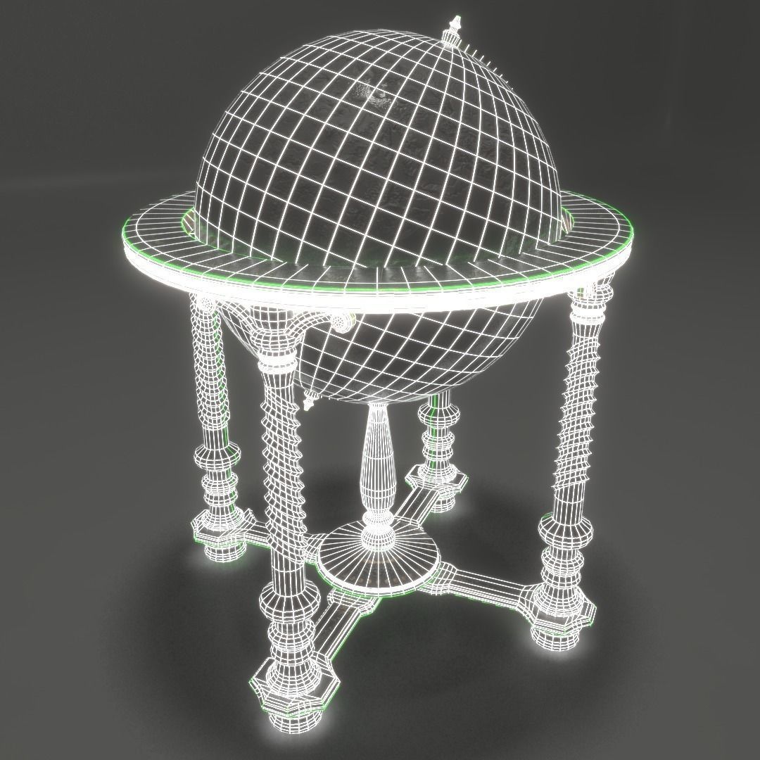 Office Globe 3D model_5