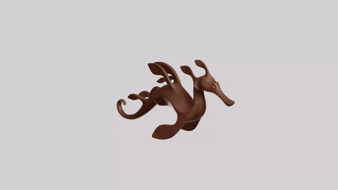 Minimalist Leafy Seadragon Sculpture 3D print model
